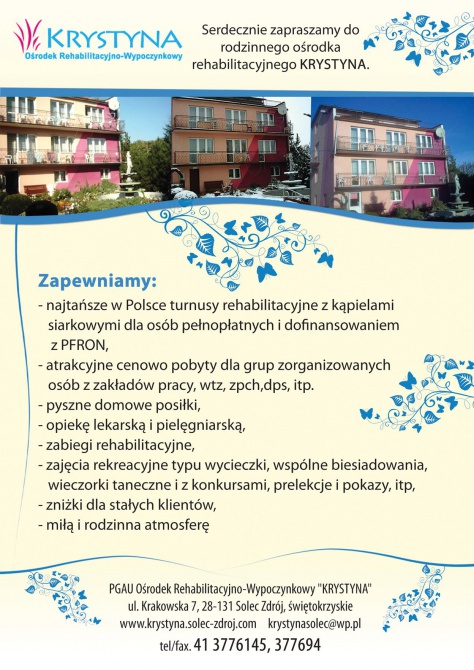 PGAU Ośrodek Rehabilitacyjno-Wypoczynkowy KRYSTYN